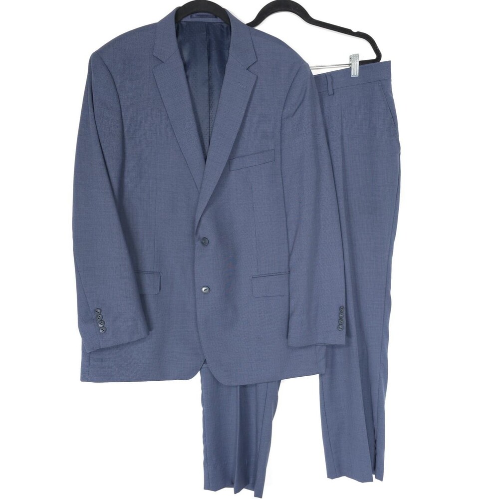 MANTONI Milan Italy Mens Suit Blazer Pants 46L Super 140S 100% Virgin Wool 38x30